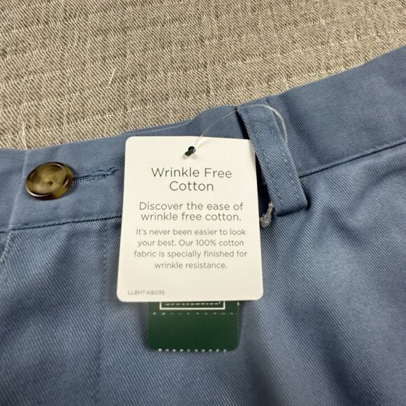 NWT LL Bean Double L Short Men 34 Blue Chino 8" Flat Front Golf Outdoor - Picture 7 of 8